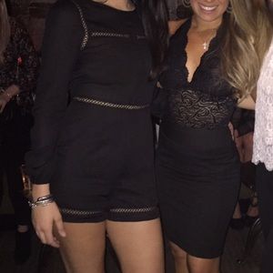 Black long sleeve romper